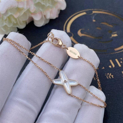 [KELA]JEUX BRACELET WHITE MOP ROSE GOLD 1 DIAMOND