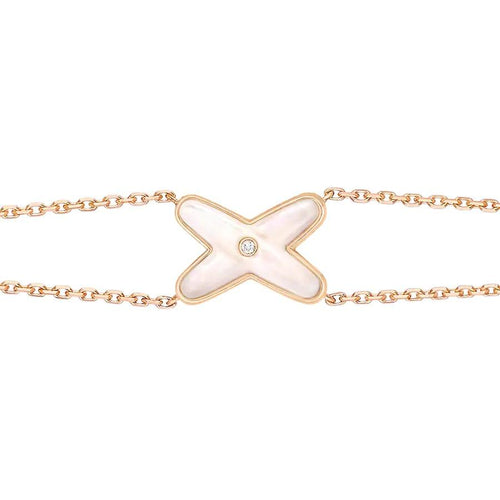 [KELA]JEUX BRACELET WHITE MOP ROSE GOLD 1 DIAMOND