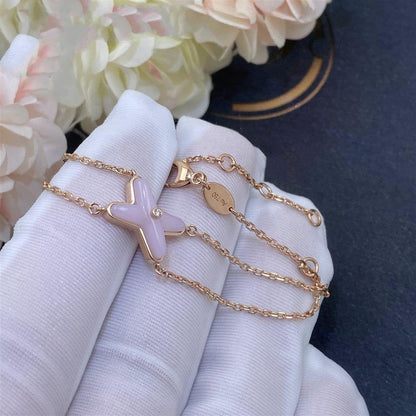[KELA]JEUX BRACELET PINK MOP ROSE GOLD 1 DIAMOND