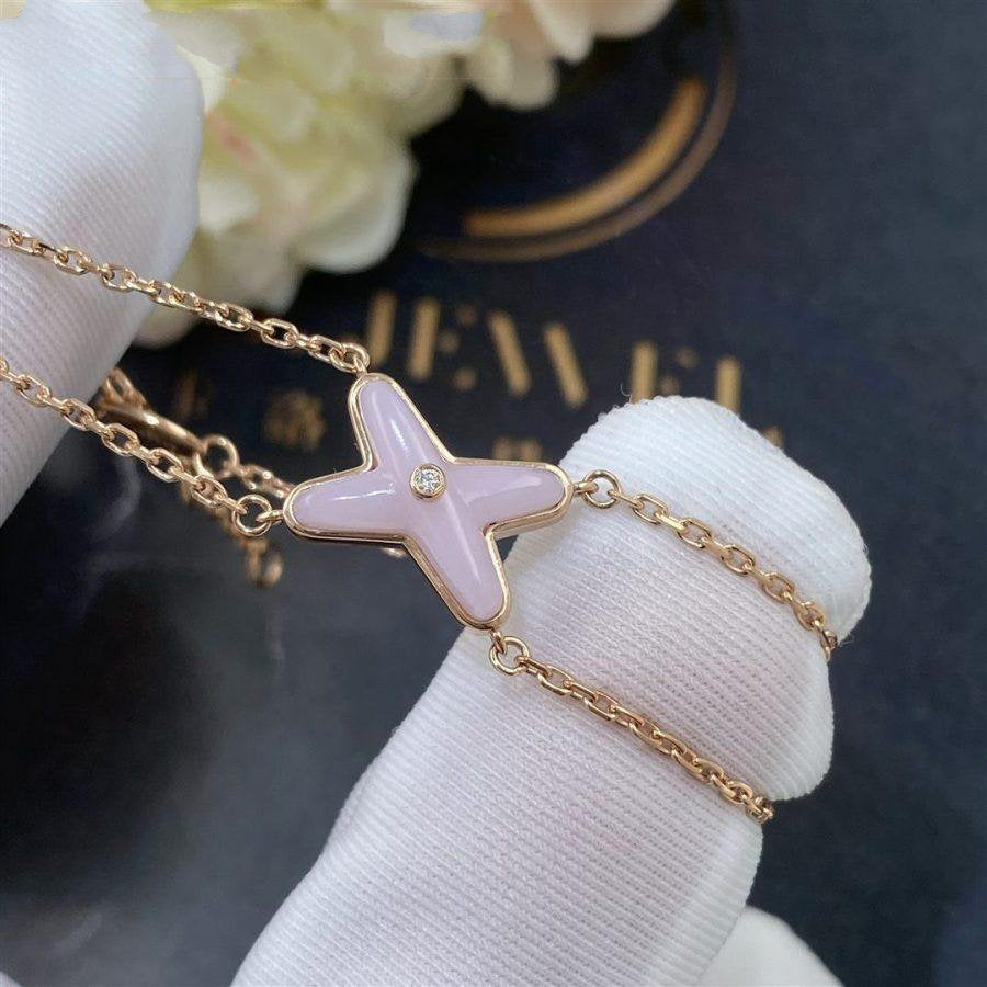 [KELA]JEUX BRACELET PINK MOP ROSE GOLD 1 DIAMOND