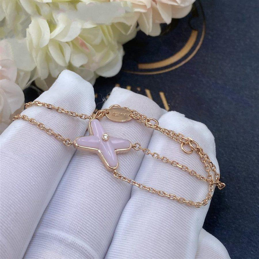 [KELA]JEUX BRACELET PINK MOP ROSE GOLD 1 DIAMOND