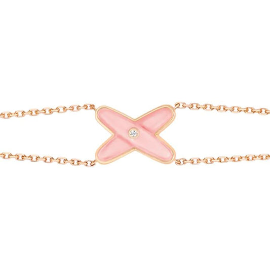 [KELA]JEUX BRACELET PINK MOP ROSE GOLD 1 DIAMOND