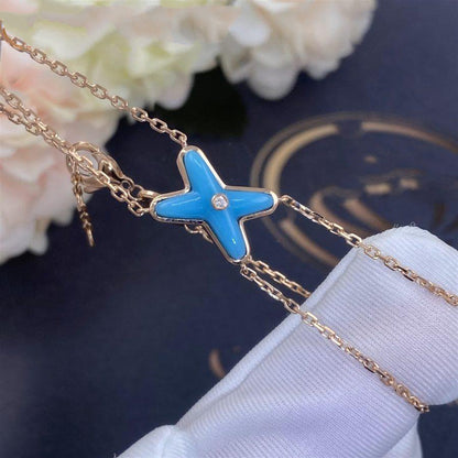 [KELA]JEUX BRACELET TURQUOISE ROSE GOLD 1 DIAMOND