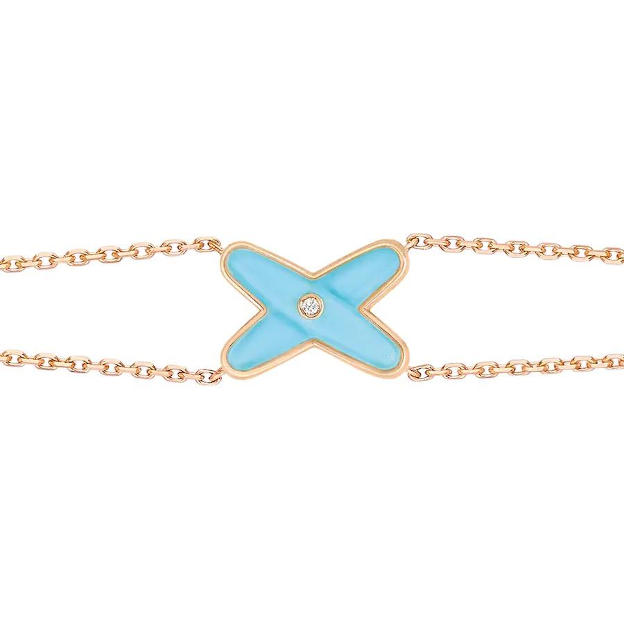 [KELA]JEUX BRACELET TURQUOISE ROSE GOLD 1 DIAMOND