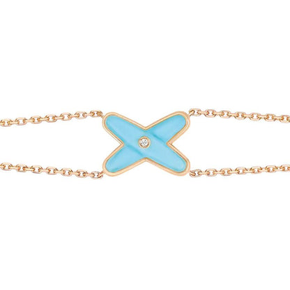 [KELA]JEUX BRACELET TURQUOISE ROSE GOLD 1 DIAMOND