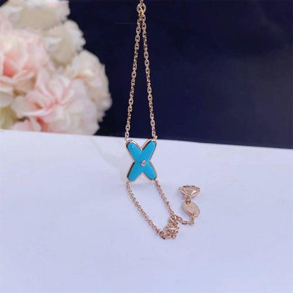 [KELA]JEUX BRACELET TURQUOISE ROSE GOLD 1 DIAMOND