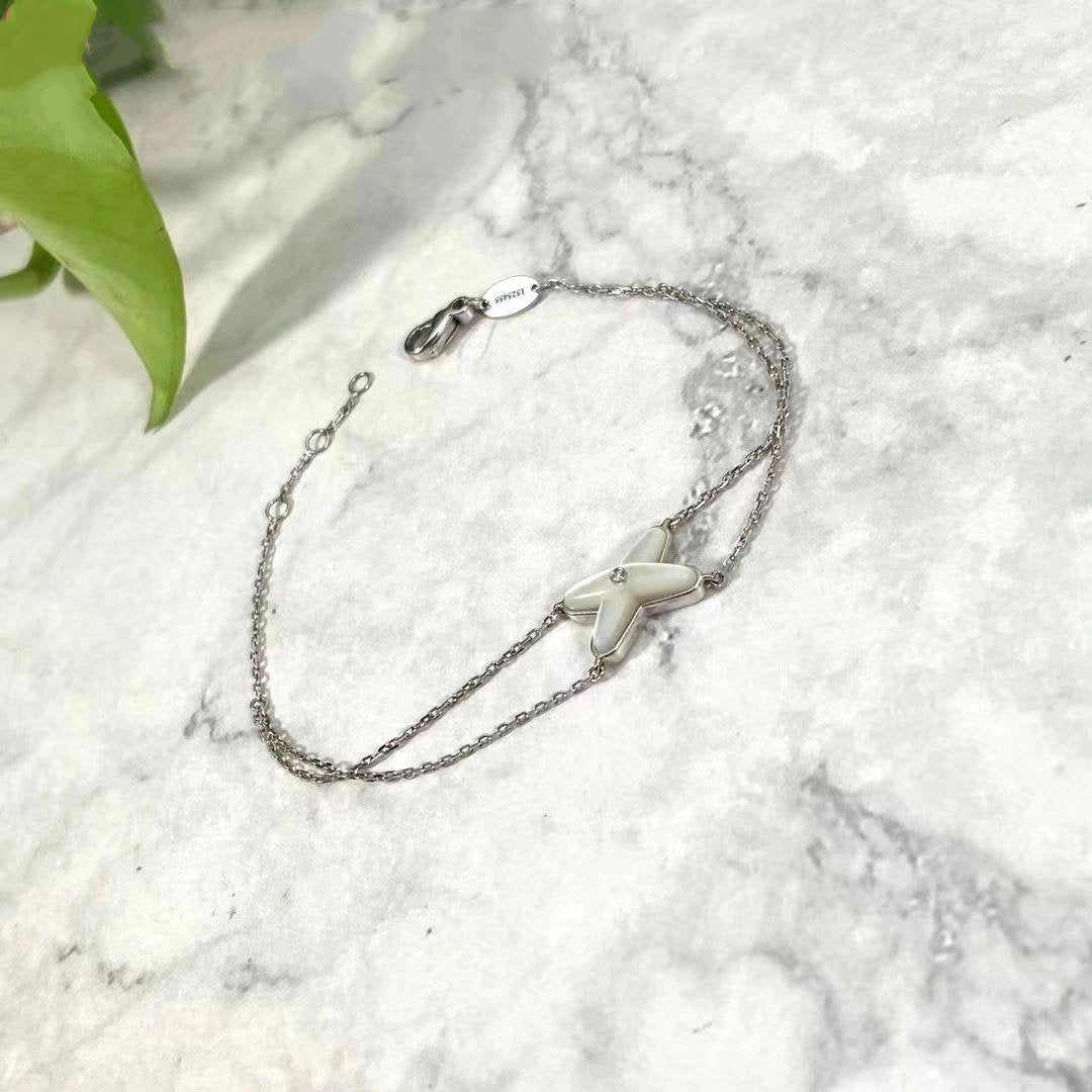 [KELA]JEUX BRACELET WHITE MOP SILVER 1 DIAMOND