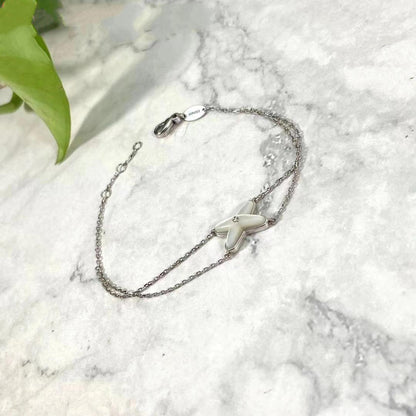 [KELA]JEUX BRACELET WHITE MOP SILVER 1 DIAMOND