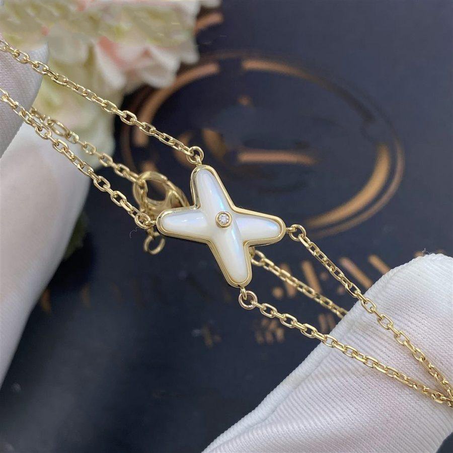 [KELA]JEUX BRACELET WHITE MOP GOLD 1 DIAMOND