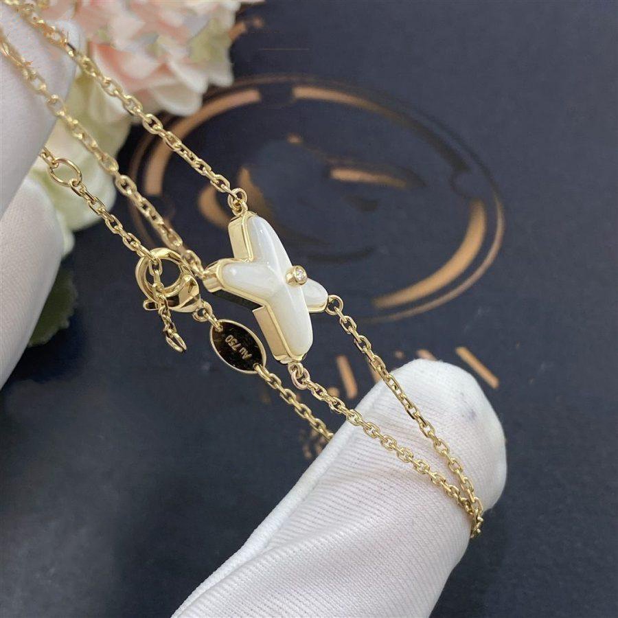 [KELA]JEUX BRACELET WHITE MOP GOLD 1 DIAMOND