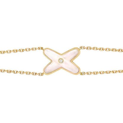 [KELA]JEUX BRACELET WHITE MOP GOLD 1 DIAMOND