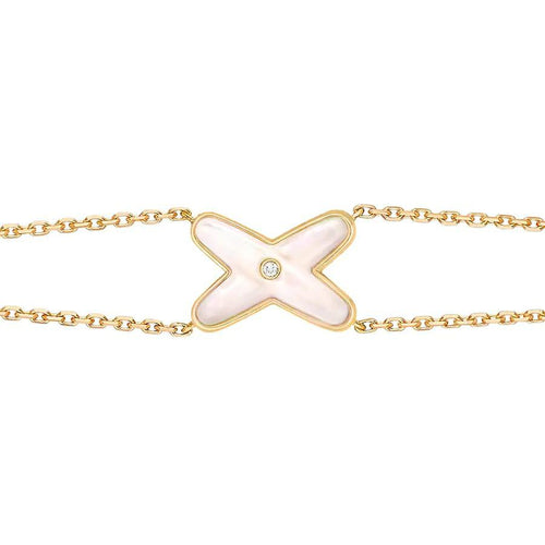 [KELA]JEUX BRACELET WHITE MOP GOLD 1 DIAMOND