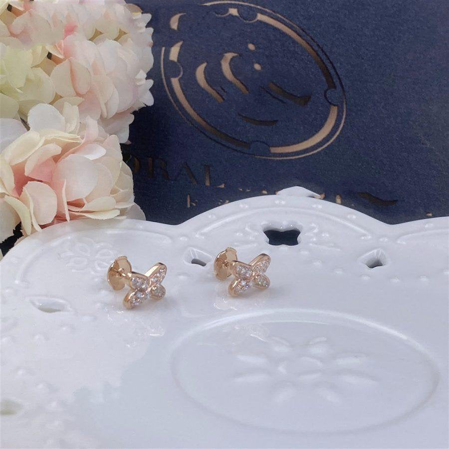 [KELA]JEUX DE ROSE GOLD DIAMOND EARRINGS