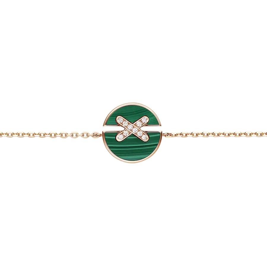 [KELA]JEUX DE BRACELET MALACHITE ROSE GOLD DIAMONDS