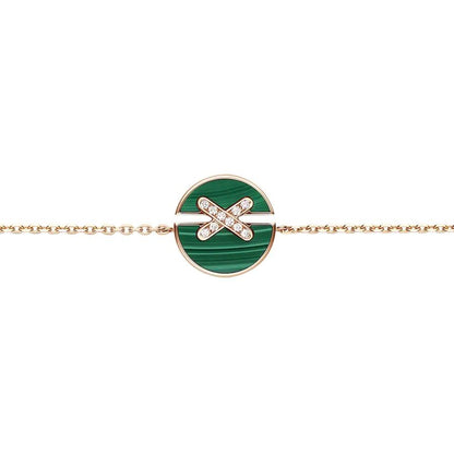 [KELA]JEUX DE BRACELET MALACHITE ROSE GOLD DIAMONDS