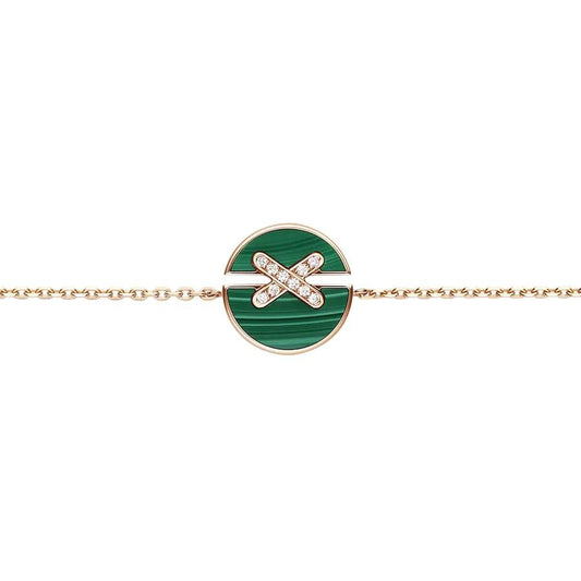 [KELA]JEUX DE BRACELET MALACHITE ROSE GOLD DIAMONDS