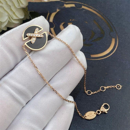 [KELA]JEUX DE BRACELET ONYX ROSE GOLD DIAMOND