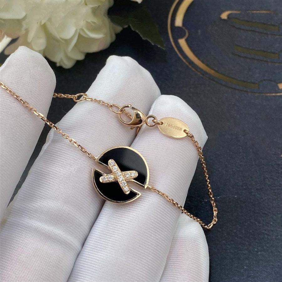 [KELA]JEUX DE BRACELET ONYX ROSE GOLD DIAMOND