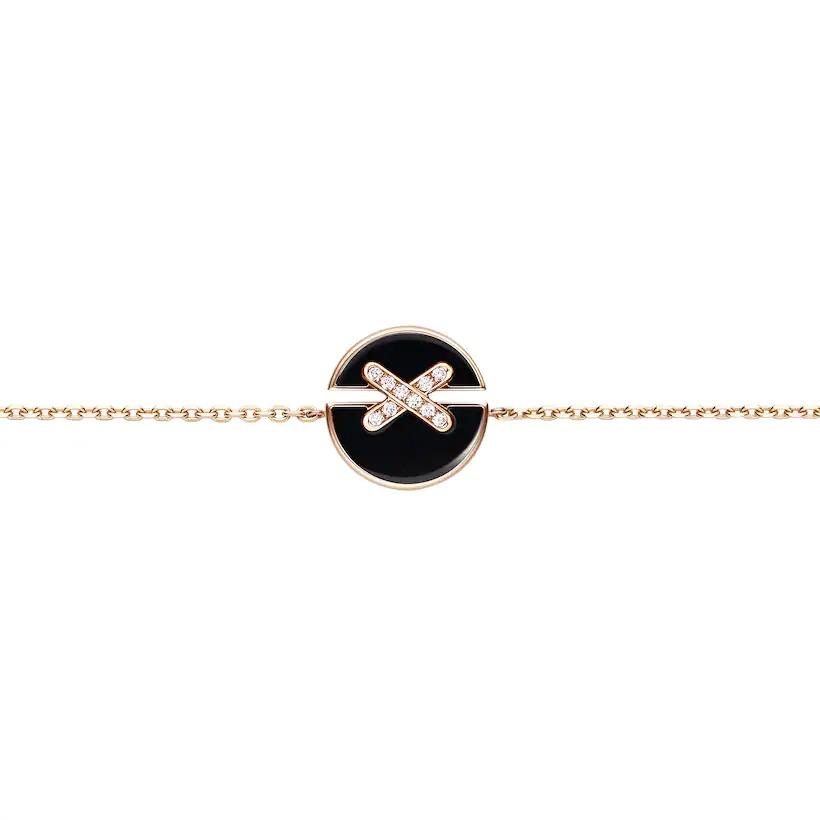 [KELA]JEUX DE BRACELET ONYX ROSE GOLD DIAMOND