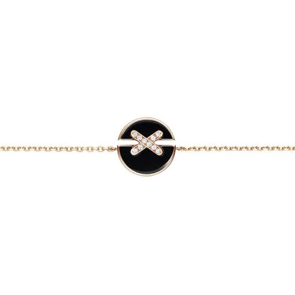 [KELA]JEUX DE BRACELET ONYX ROSE GOLD DIAMOND