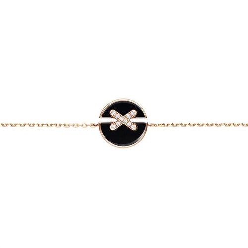 [KELA]JEUX DE BRACELET ONYX ROSE GOLD DIAMOND