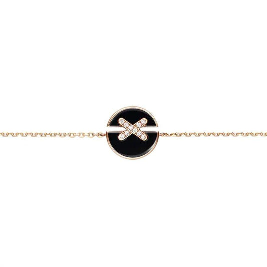 [KELA]JEUX DE BRACELET ONYX ROSE GOLD DIAMOND