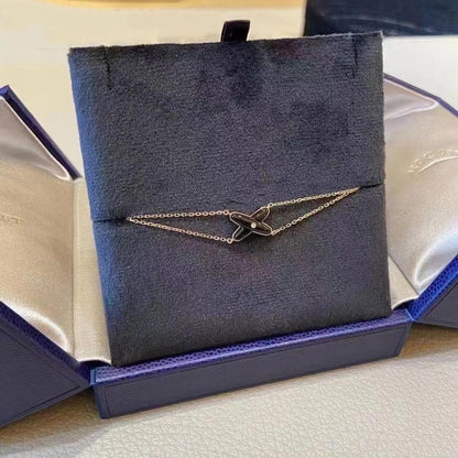 [KELA]JEUX BRACELET ONYX ROSE GOLD 1 DIAMOND