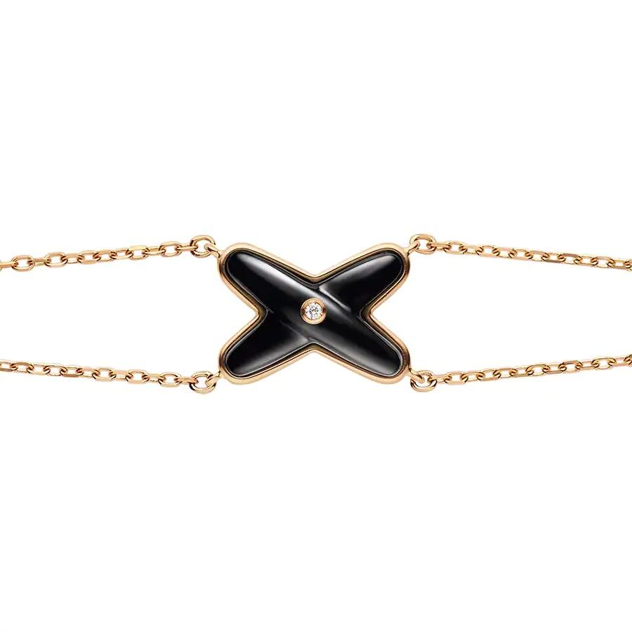[KELA]JEUX BRACELET ONYX ROSE GOLD 1 DIAMOND