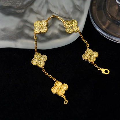 [KELA]LUCKY CLOVER 5-MOTIF BRACELET - BRONZING