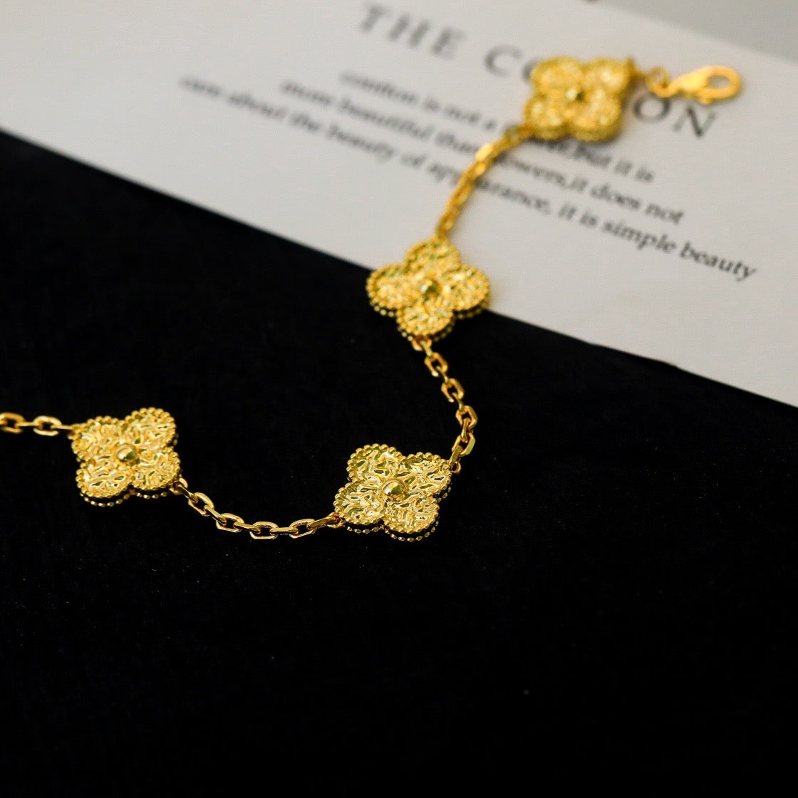 [KELA]LUCKY CLOVER 5-MOTIF BRACELET - BRONZING