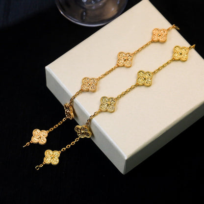[KELA]LUCKY CLOVER 5-MOTIF BRACELET - BRONZING