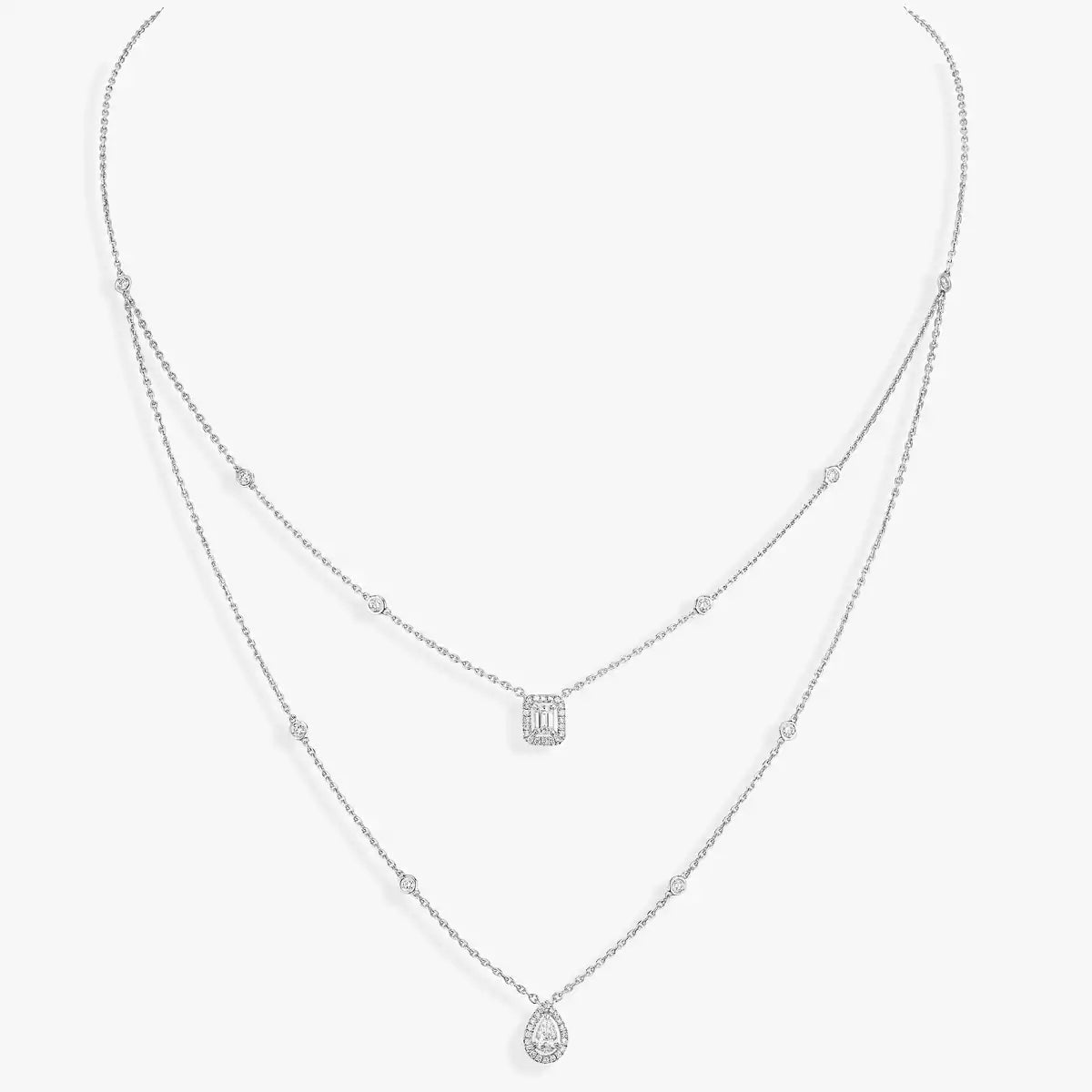 [KELA]MY TWIN 2-ROW DIAMOND NECKLACE