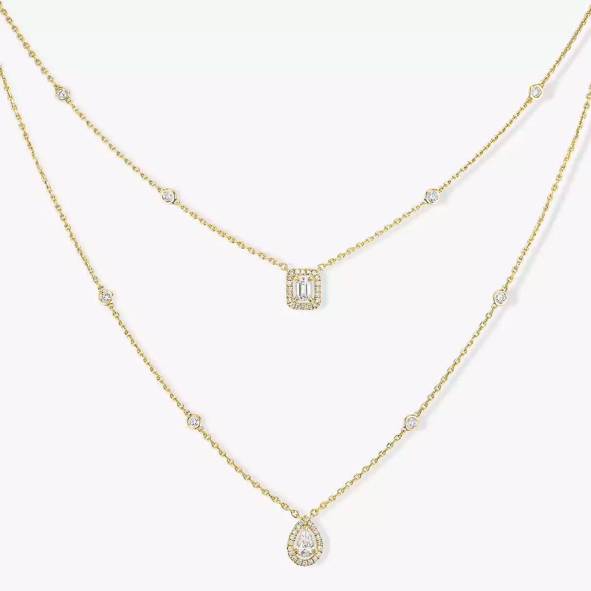 [KELA]MY TWIN 2-ROW DIAMOND NECKLACE