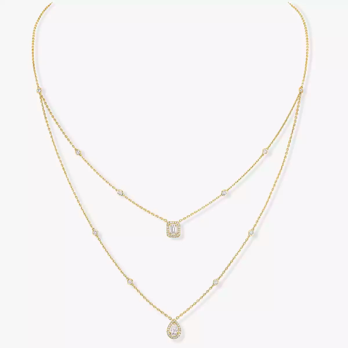 [KELA]MY TWIN 2-ROW DIAMOND NECKLACE
