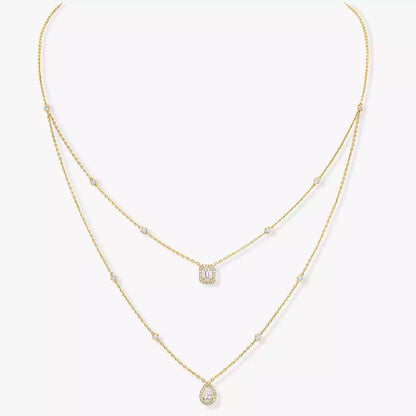 [KELA]MY TWIN 2-ROW DIAMOND NECKLACE