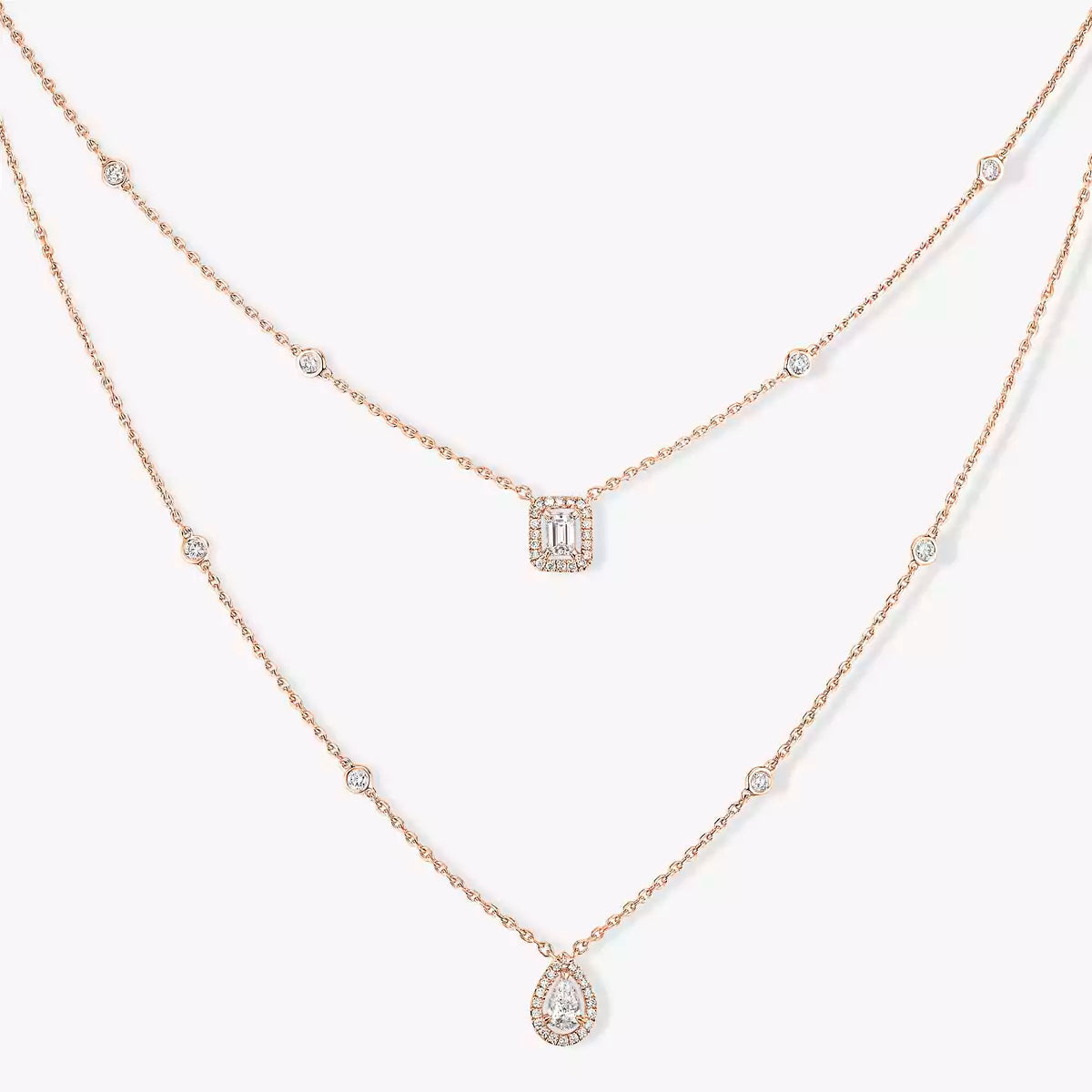 [KELA]MY TWIN 2-ROW DIAMOND NECKLACE