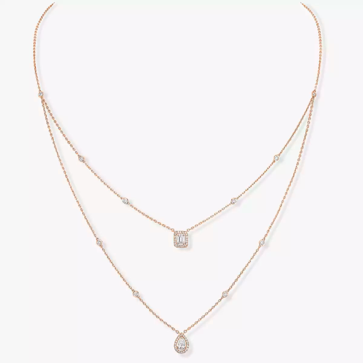 [KELA]MY TWIN 2-ROW DIAMOND NECKLACE
