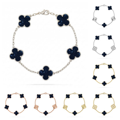 [KELA]LUCKY CLOVER 5-MOTIF BRACELET - PIETERSITE COLLECTION