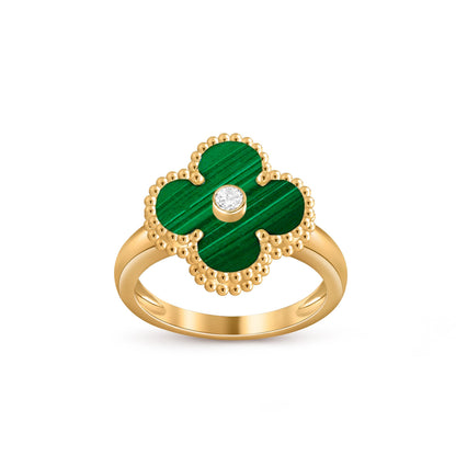 [KELA]LUCKY CLOVER DIAMOND-ACCENT GOLD RING COLLECTION