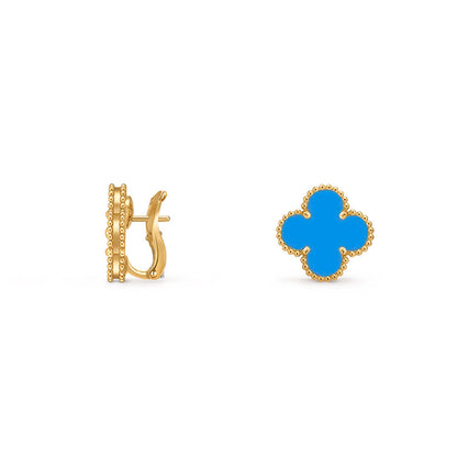 [KELA]15MM CLOVER FLOWER STUD EARRINGS GOLD COLLECTION