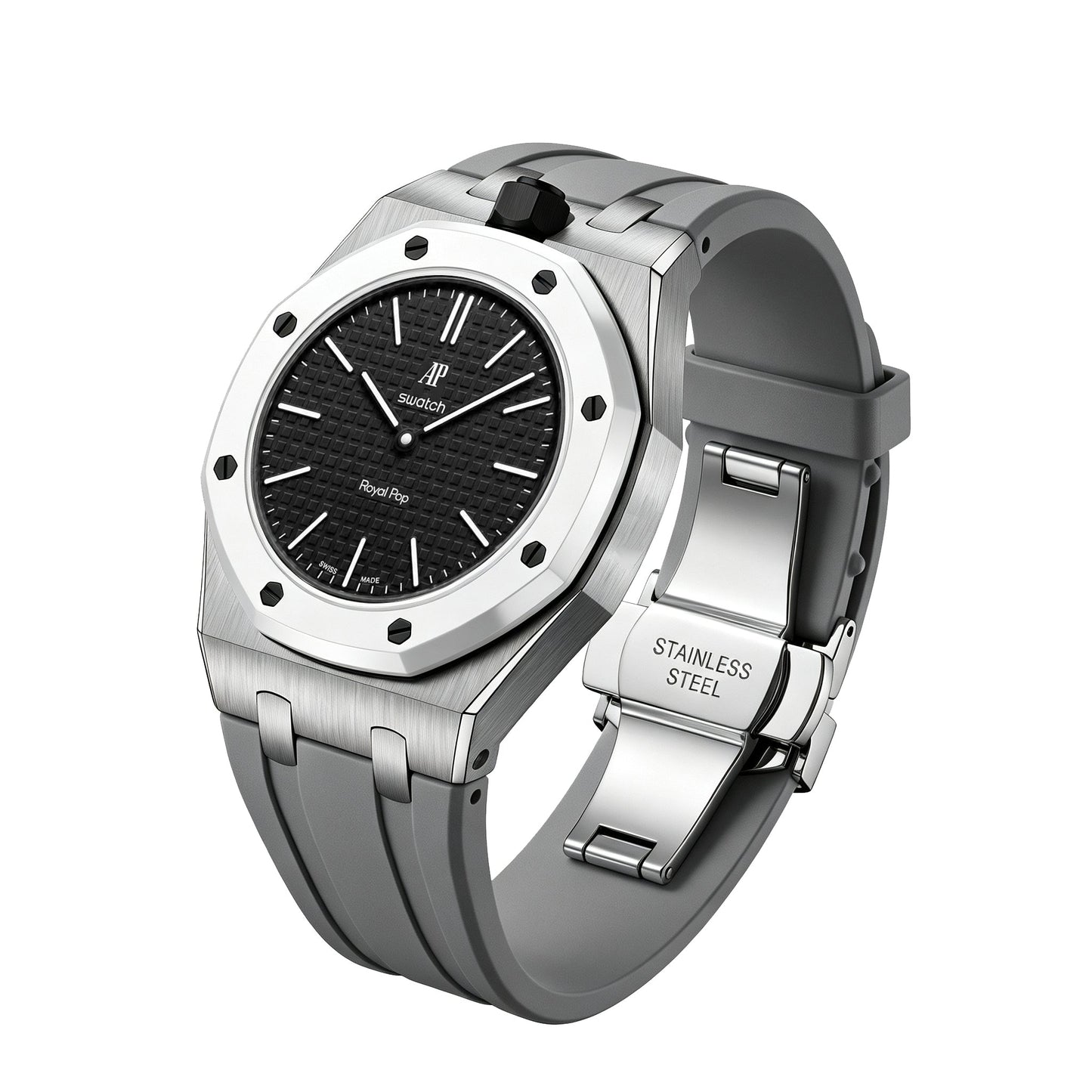 [KELA]Royal Oak Pop Exclusive Steel Case & Silicone Strap With Cradle