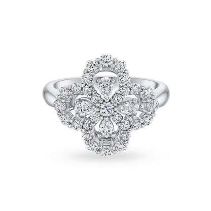 [KELA]LOOP RING FULL MOTIF DIAMOND 16MM SILVE