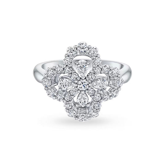 [KELA]LOOP RING FULL MOTIF DIAMOND 16MM SILVE