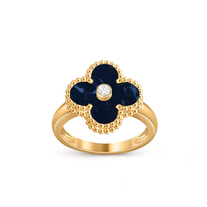[KELA]LUCKY CLOVER DIAMOND-ACCENT GOLD RING COLLECTION