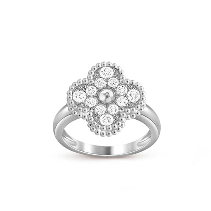 [KELA]LUCKY CLOVER VINTAGE WHITE GOLD RING COLLECTION