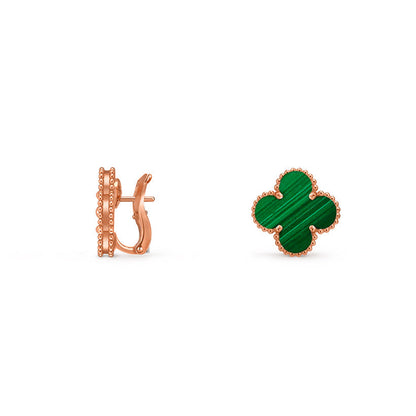 [KELA]15MM CLOVER FLOWER STUD EARRINGS ROSE GOLD COLLECTION