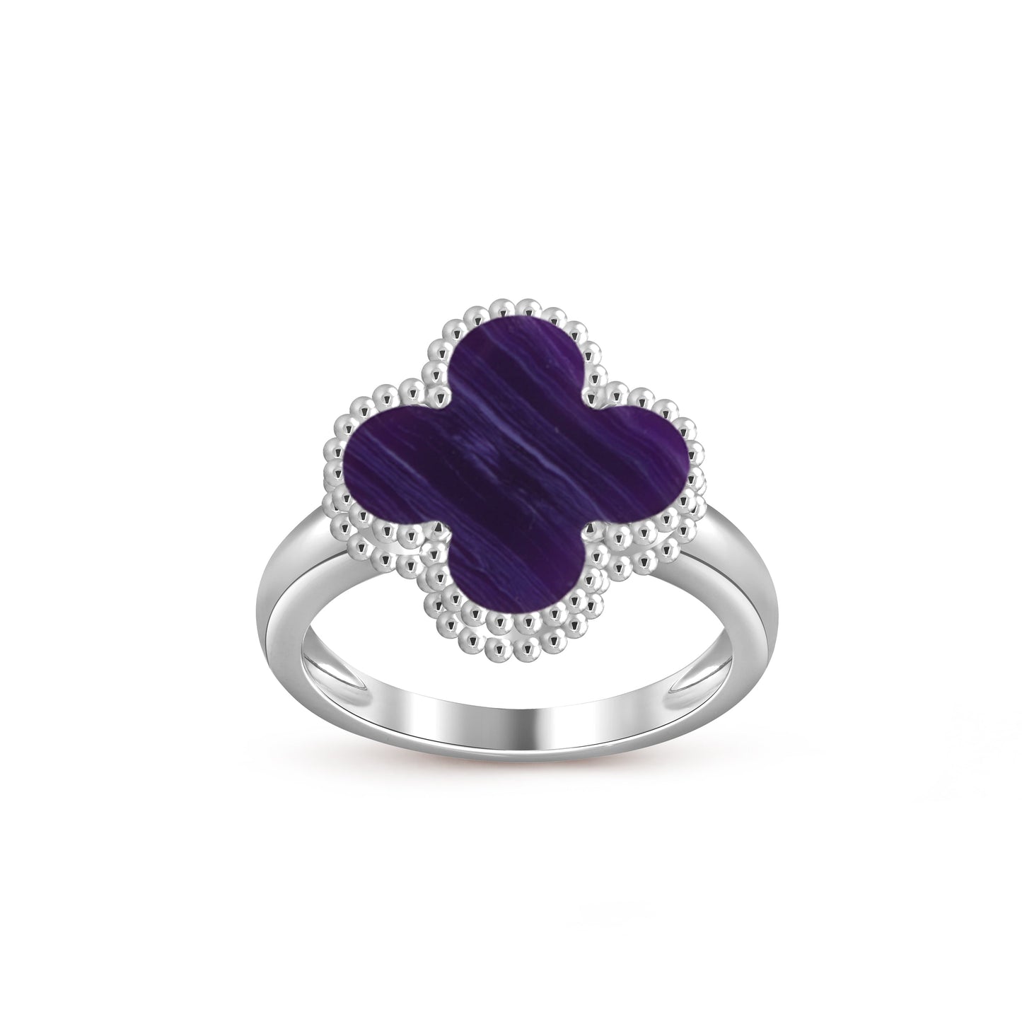 [KELA]LUCKY CLOVER VINTAGE WHITE GOLD RING COLLECTION