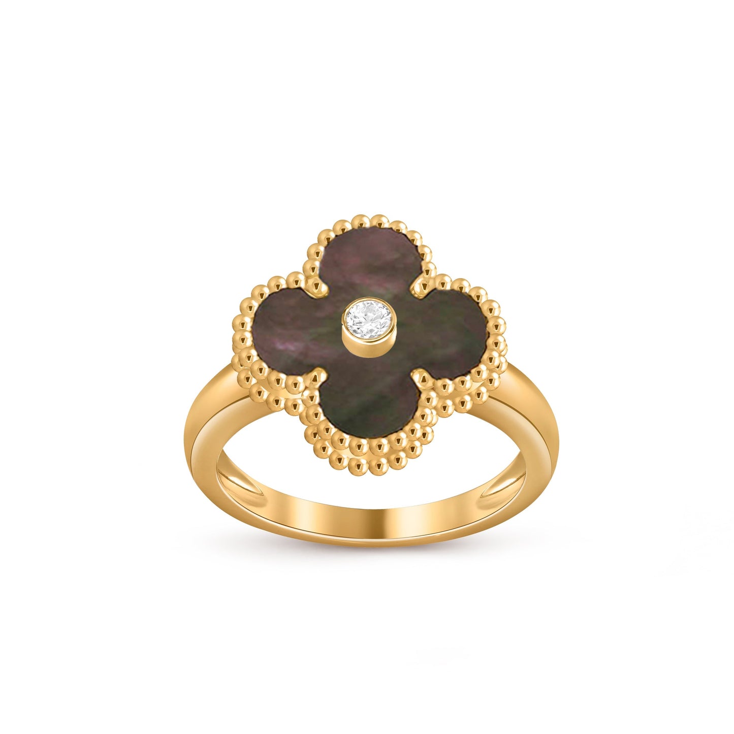 [KELA]LUCKY CLOVER DIAMOND-ACCENT GOLD RING COLLECTION