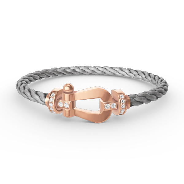 [KELA]FORCE LARGE HORSESHOE HALF DIAMOND BRACELET - ROSE GOLD