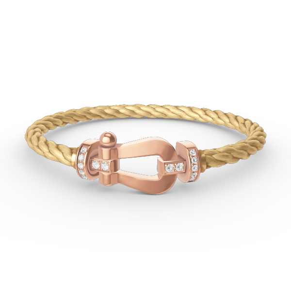 [KELA]FORCE LARGE HORSESHOE HALF DIAMOND BRACELET - ROSE GOLD